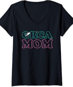 Womens Funny Orca Lover Graphic for Women Girls Moms Orca Lover V-Neck T-Shirt