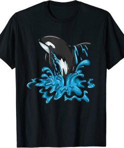 water jump orcas whale whales sea creature whale orca T-Shirt